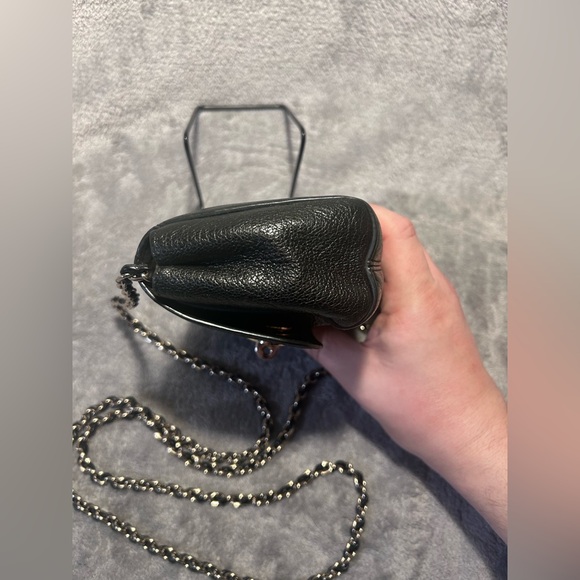 Mulberry Mini Lily Black Pebbled Leather Crossbody on Chain - Picture 8 of 12